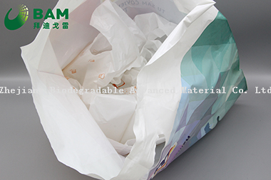 Sustainable Packing Biodegradable Plastic Carrier Punch Hole Handle Bags Supermarket Shopping T-Shirt Bags for Vegetables Fruit Gift Garment Bags