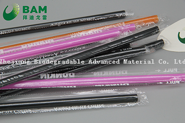 Heat resistant Natural Biodegradable Convenient Disposable Plastic Cutlery Set Corn Starch Straw for Juicy Coffee Drink