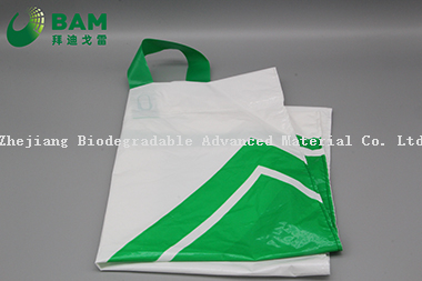 Sustainable Disposable Biodegradable Packing Carrier Plastic Recycled Custom Supermarket Shopping Fashion T-Shirt Bags for Vegetables Fruit Color Handle Bag