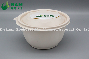 100% Fully Biodegradable Compostable Food Grade Sugarcane Plant Fiber Takwaway Bowl for Rice Soup Dessert Fruits Salad