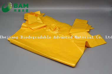 Sustainable Packing Biodegradable Tie Handle Custom Color Plastic Supermarket Shopping T-Shirt Bags for Vegetables Fruit Eco Friendly Plastic Garment Bags