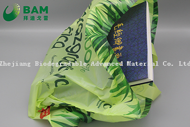 Sustainable Disposable Biodegradable Packing Carrier Plastic Recycled Custom Supermarket Shopping Fashion T-Shirt Bags for Vegetables Fruit Color Handle Bag