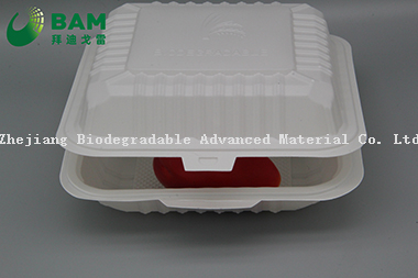 Fully Biodegradable Multi 3 Compartment Disposable Plastic Food Container Compostable Sugarcane Plant Fiber Take-Away Food Containers