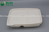100% Biodegradable 3 Compartment Disposable Compostable Corn Starch Takeaway Canteen Food Containers for Fast-Food