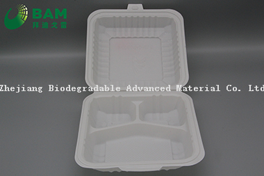 Fully Biodegradable Multi 3 Compartment Disposable Plastic Food Container Compostable Sugarcane Plant Fiber Take-Away Food Containers