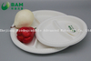 Fully Biodegradable Dividing 4 Compartment Compostable Sugarcane Plant Fiber Bakery Takeaway Food Package Round Plate for Dessert Cake