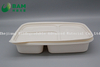 100% Biodegradable 3 Compartment Disposable Compostable Corn Starch Takeaway Canteen Food Containers for Fast-Food