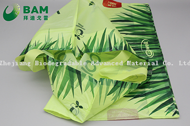 Sustainable Disposable Biodegradable Packing Carrier Plastic Recycled Custom Supermarket Shopping Fashion T-Shirt Bags for Vegetables Fruit Color Handle Bag