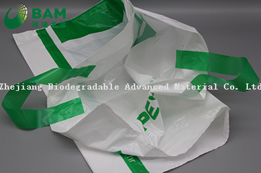 Sustainable Disposable Biodegradable Packing Carrier Plastic Recycled Custom Supermarket Shopping Fashion T-Shirt Bags for Vegetables Fruit Color Handle Bag