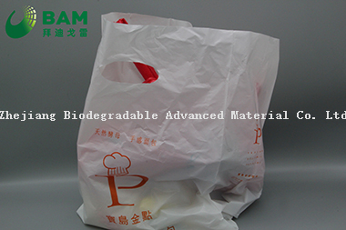Sustainable Disposable Plastic Packaging Carrier Biodegradable Recycled Eco-Friendly Supermarket Shopping Fashion Vegetables Fruit T-Shirt Color Handle Bag
