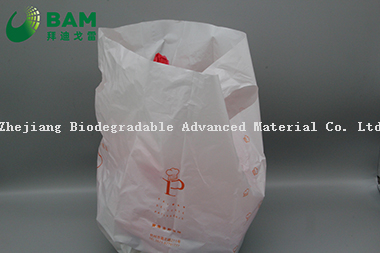 Sustainable Disposable Plastic Packaging Carrier Biodegradable Recycled Eco-Friendly Supermarket Shopping Fashion Vegetables Fruit T-Shirt Color Handle Bag