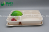 100% Biodegradable 5 Compartment Disposable Compostable Corn Starch Takeaway Canteen Food Containers for Fast-Food